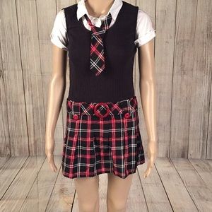 Girls plaid layered dress